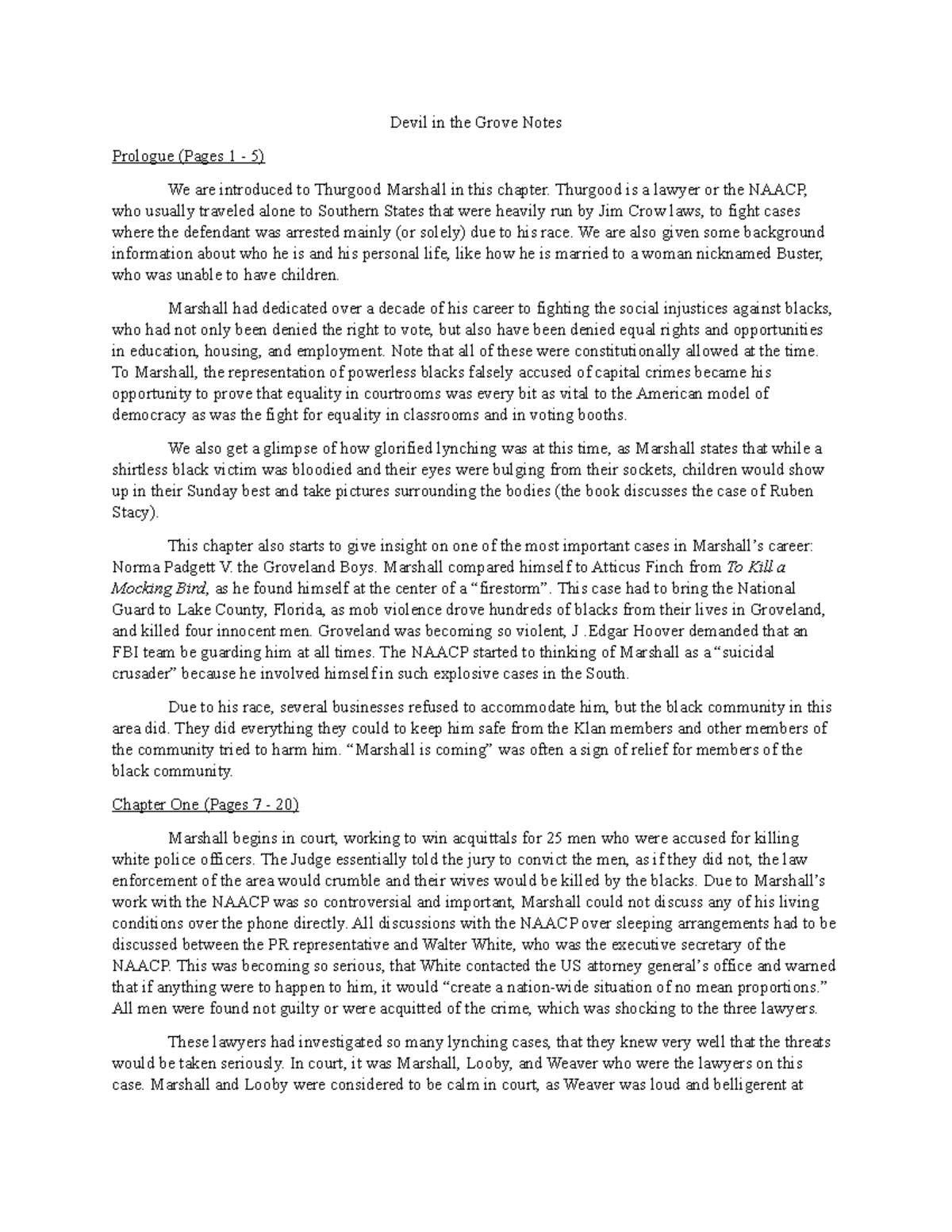 Devil in the Grove Notes - Devil in the Grove Notes Prologue (Pages 1 ...