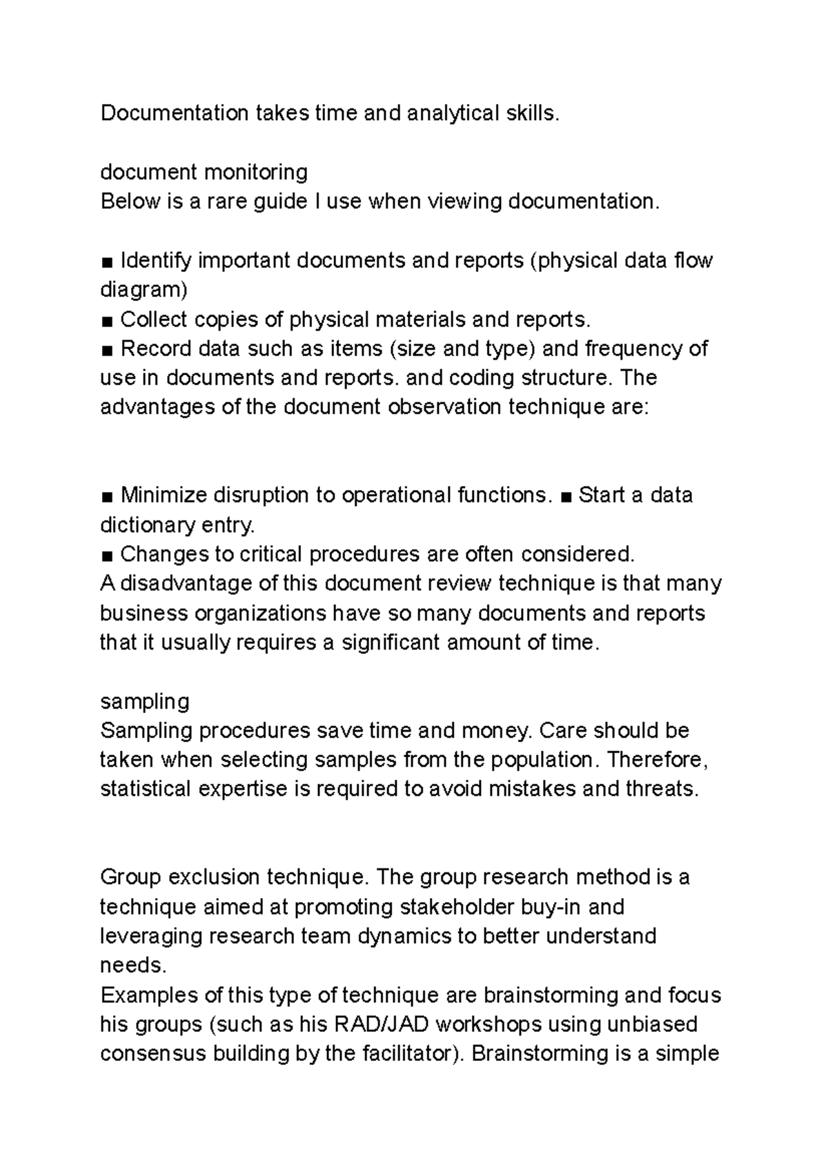 Documentation managing - Documentation takes time and analytical skills ...