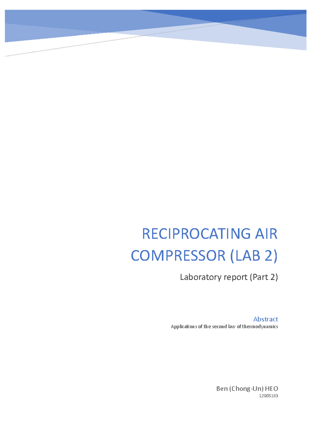 Thermolab 2 2nd mandatory assignment to the lab