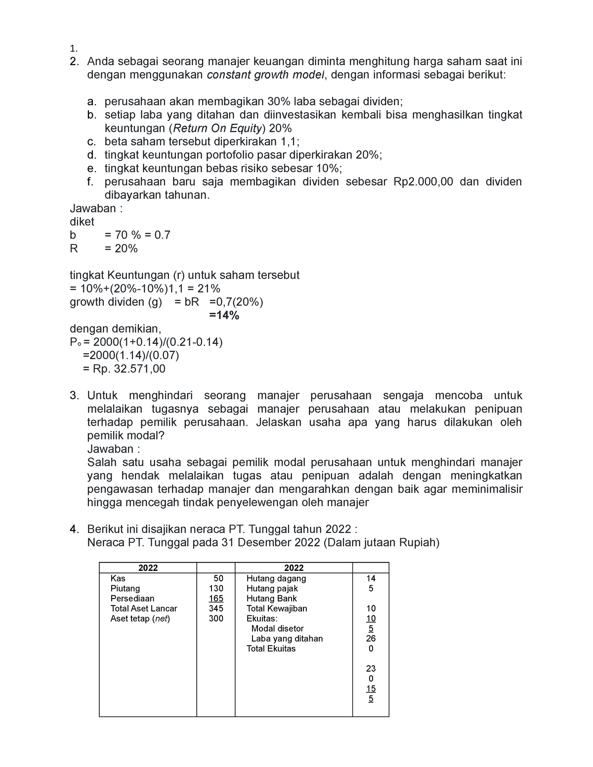 Tugas 1 Tuton Ekma4213 - 1. 2. Anda Sebagai Seorang Manajer Keuangan ...