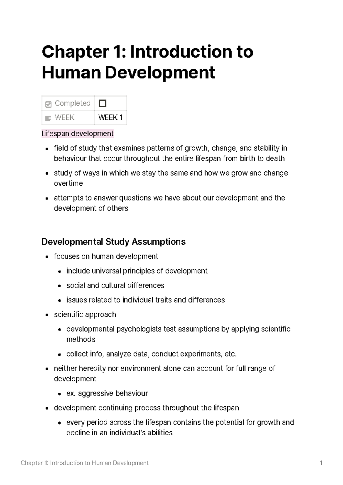 Chapter 1 - Lecture notes 1 - Chapter 1: Introduction to Human ...