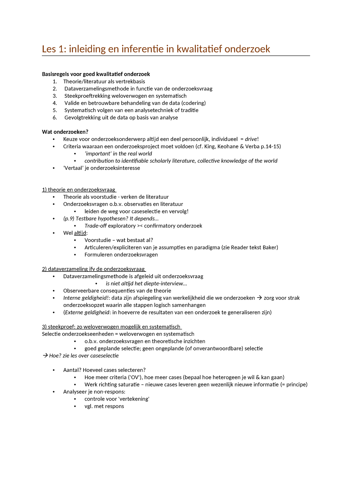 Kwalitatieve Analyse - S&amenvatting - Les 1: Inleiding En Inferentie ...