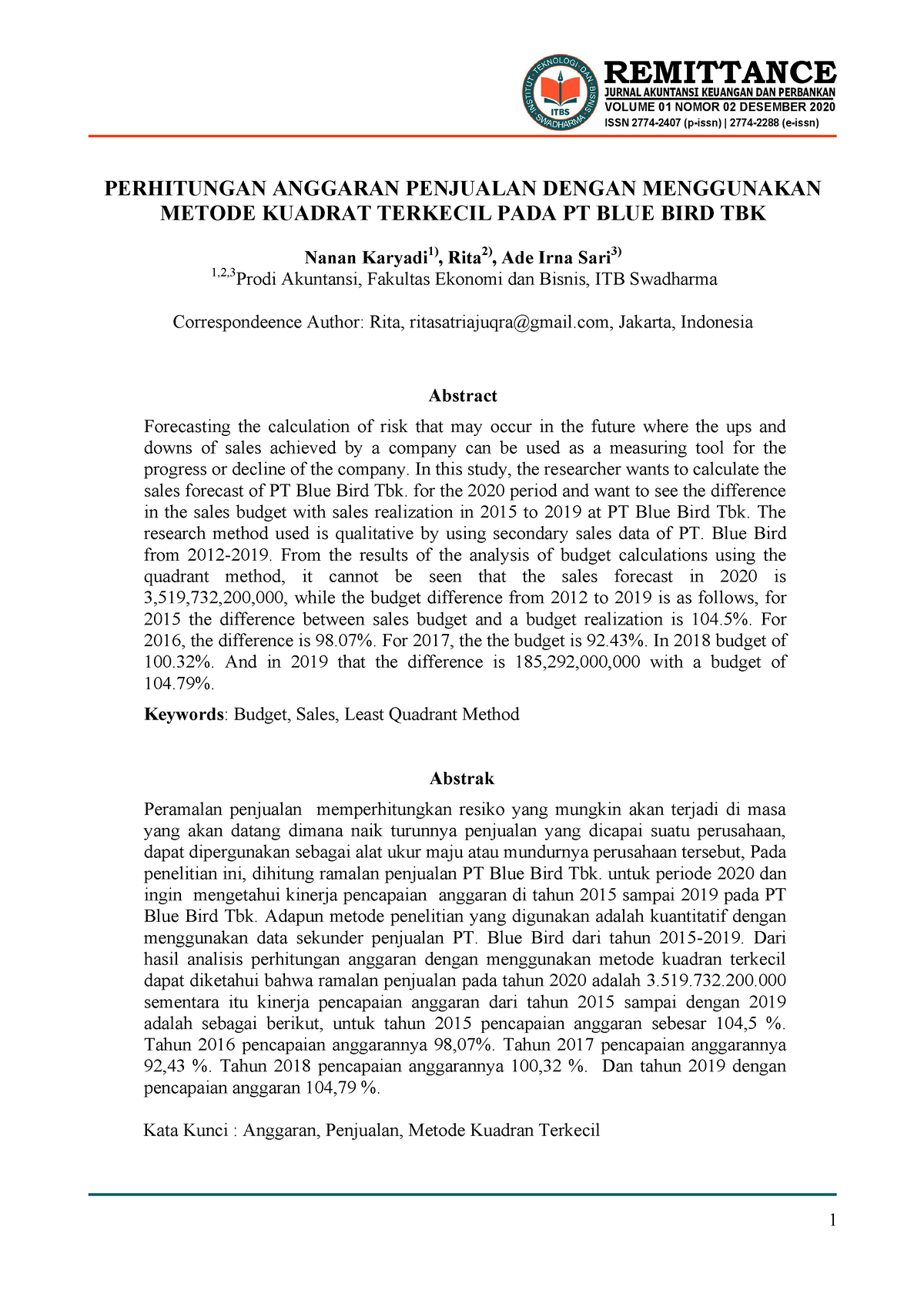 46 95 2 PB - Jurnal - JURNAL AKUNTANSI KEUANGAN DAN PERBANKAN VOLUME 01 ...