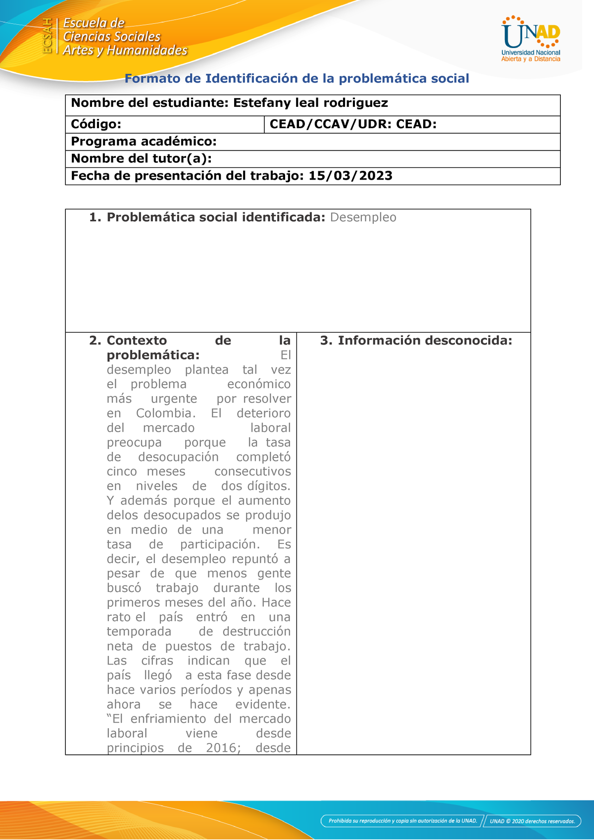 Anexo 1 Formato Identificación Del Problema Formato De Identificación De La Problemática 3286