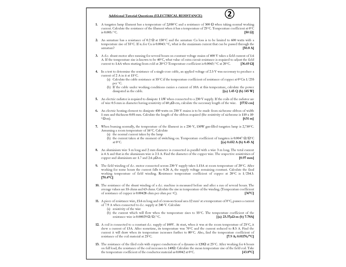 Tutorial 2 Notes Additional Tutorial Questions ELECTRICAL   Thumb 1200 927 