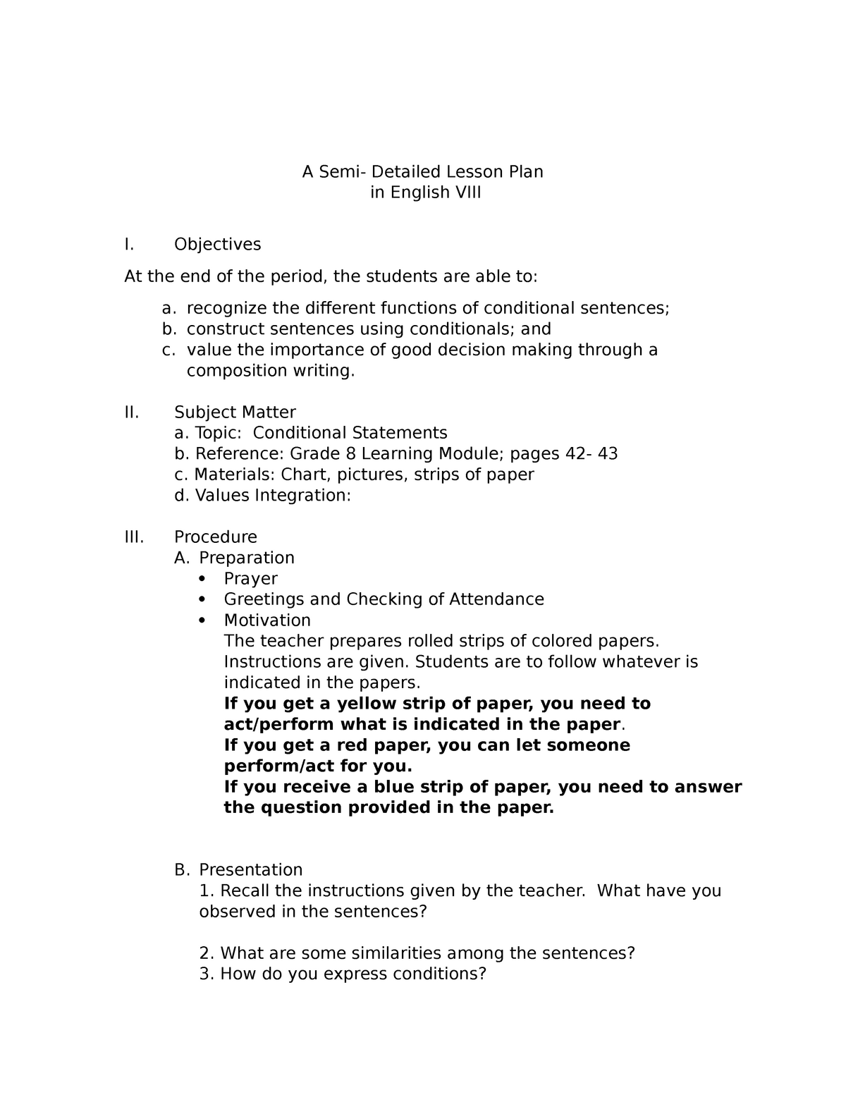 a-semi-detailed-lesson-plan-in-english-v-objectives-at-the-end-of-the