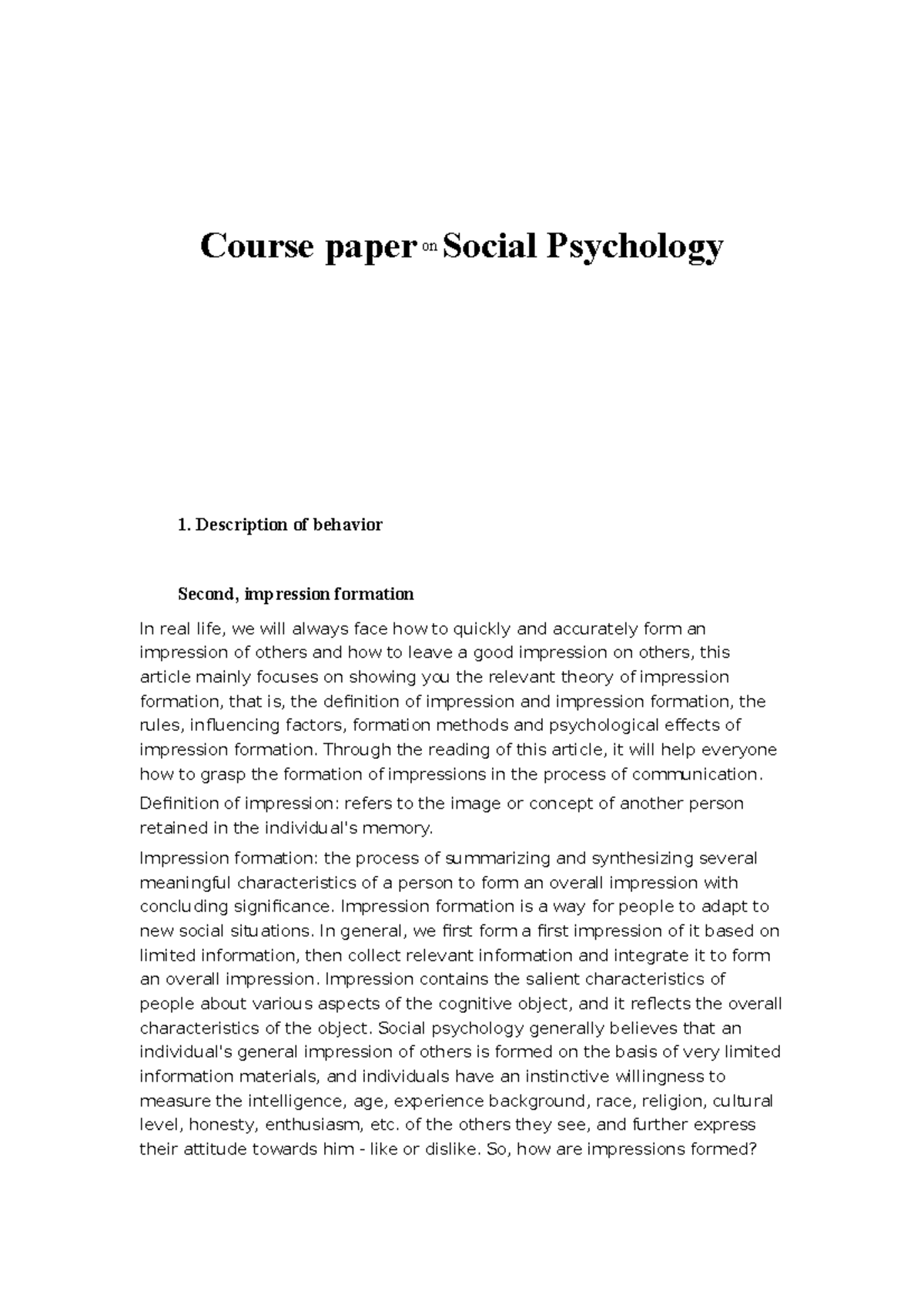 research paper on social psychology