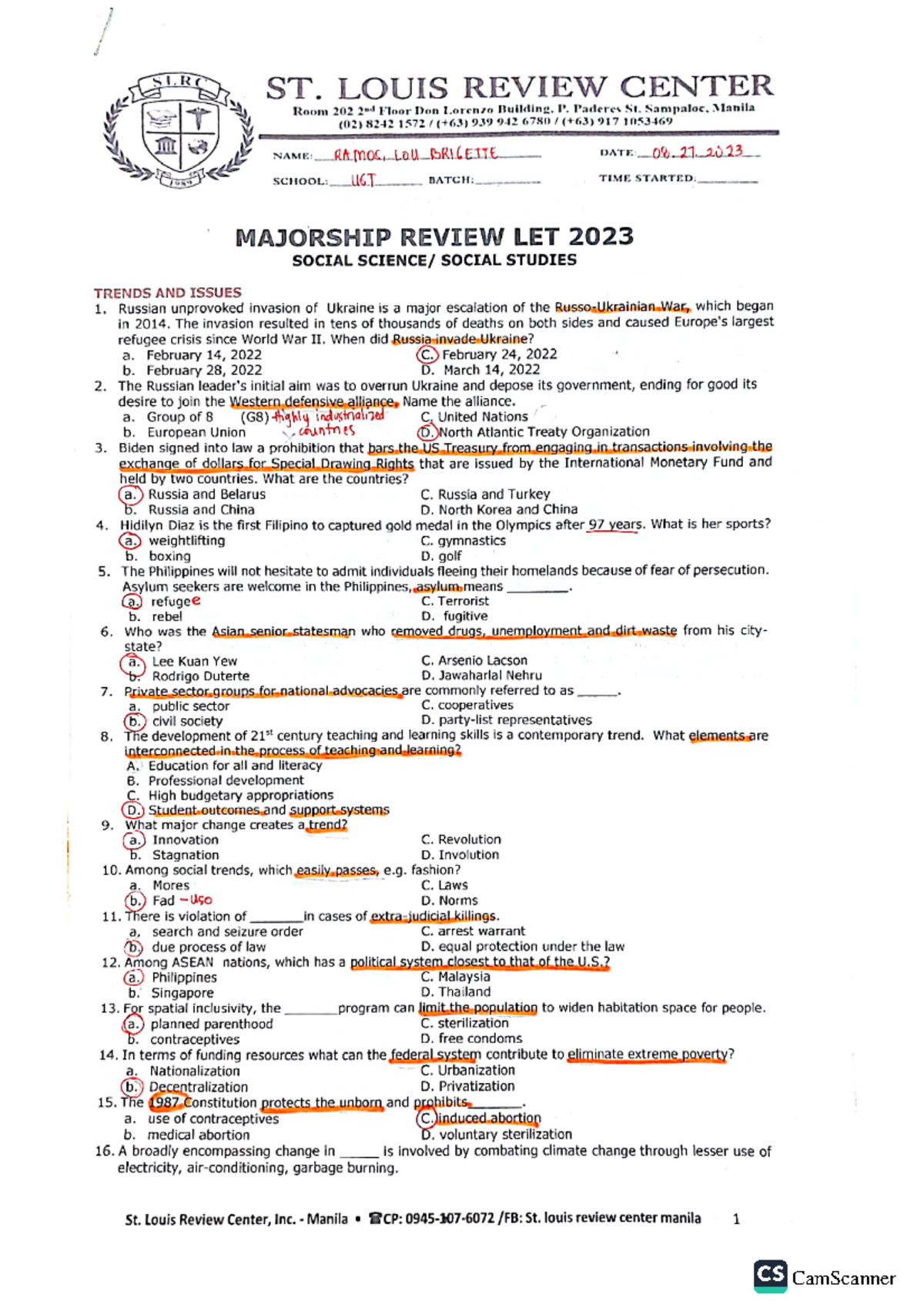 Soc Sci Majorship Reviewer 08 27 - Philippine Social Realities and ...