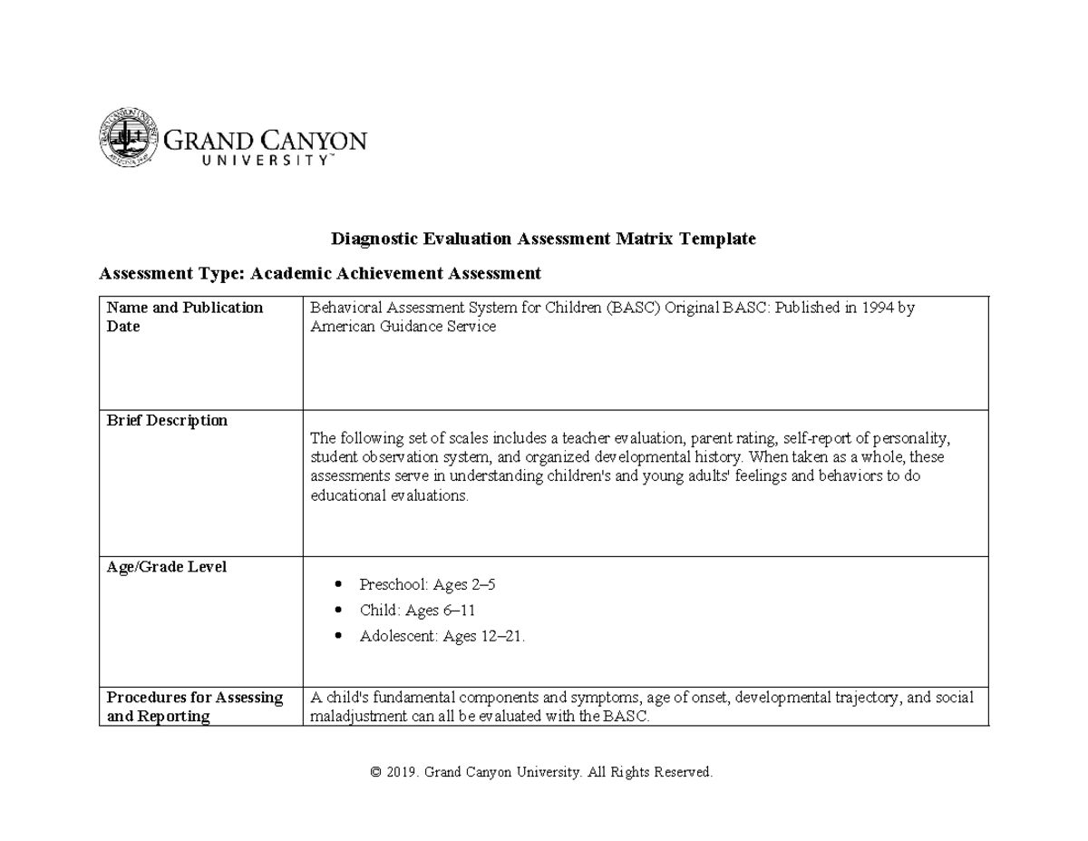 SPD-320 T6-Diagnostic Evaluation Assessment Matrix Template (1)week 6 ...