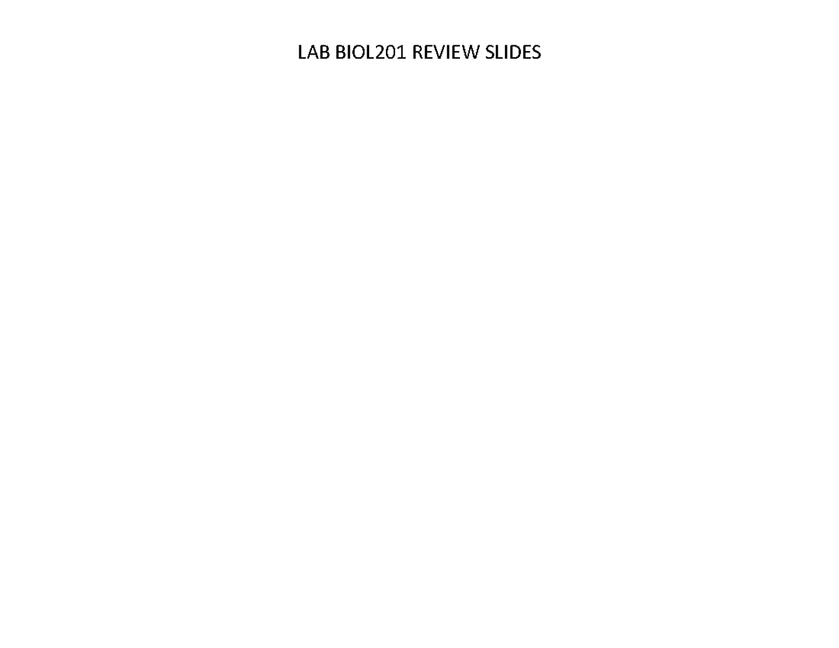 LAB BIOL201 Review Slides - BIOL 201 - Concordia - Studocu