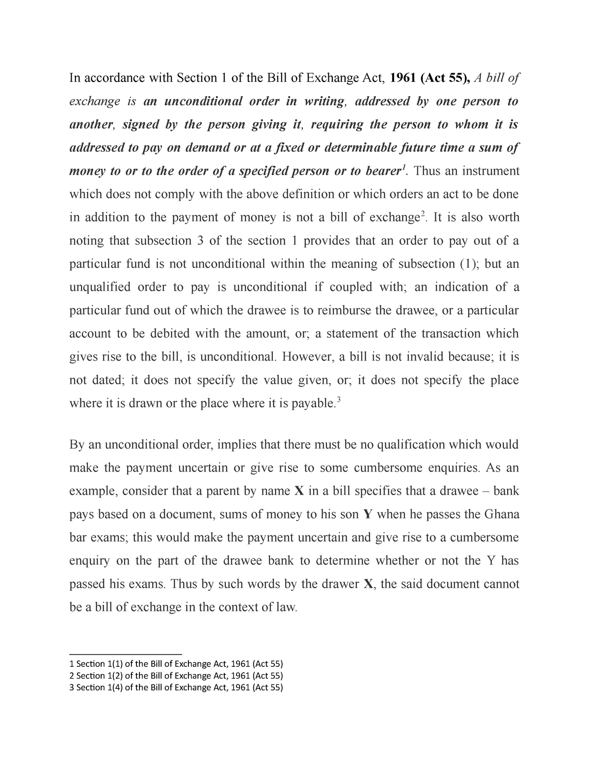 Bill Of Exchange - _ Thus An Instrument Which Does Not Comply With The ...