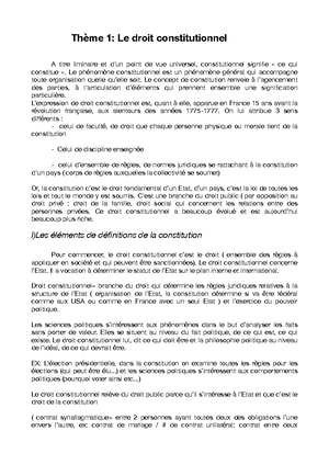 Cours De Droit constitutionnel L1 S1 - Droit constitutionnel général
