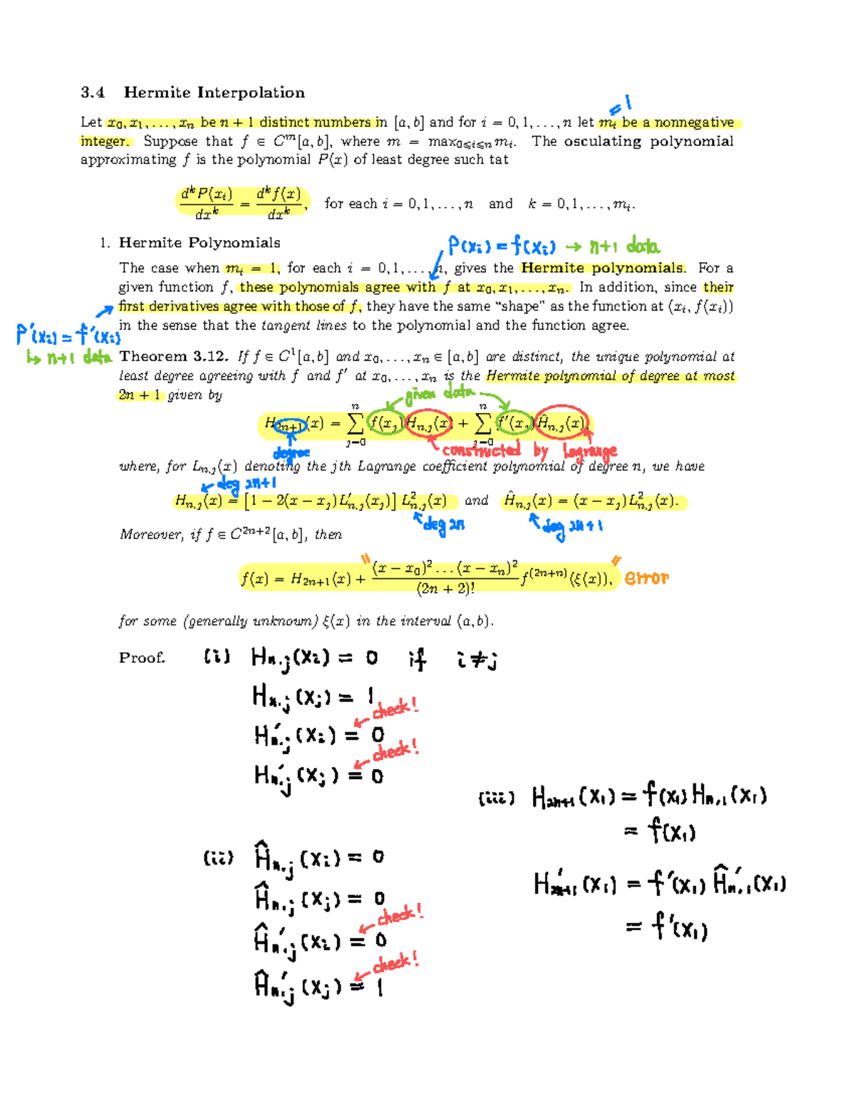 Lecture Note 3.4 Hermite Interpolation (Post) - 3 Hermite Interpolation ...