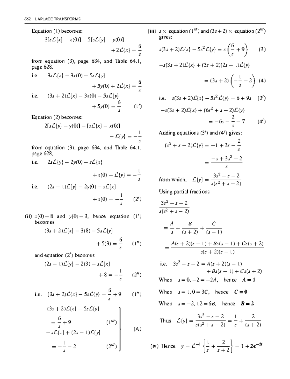 Bird higher engineering mathematics 68 - 652 LAPLACE TRANSFORMS ...