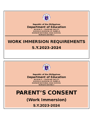 WORK Immersion Rules AND Regulations from Deped - WORK IMMERSION RULES ...