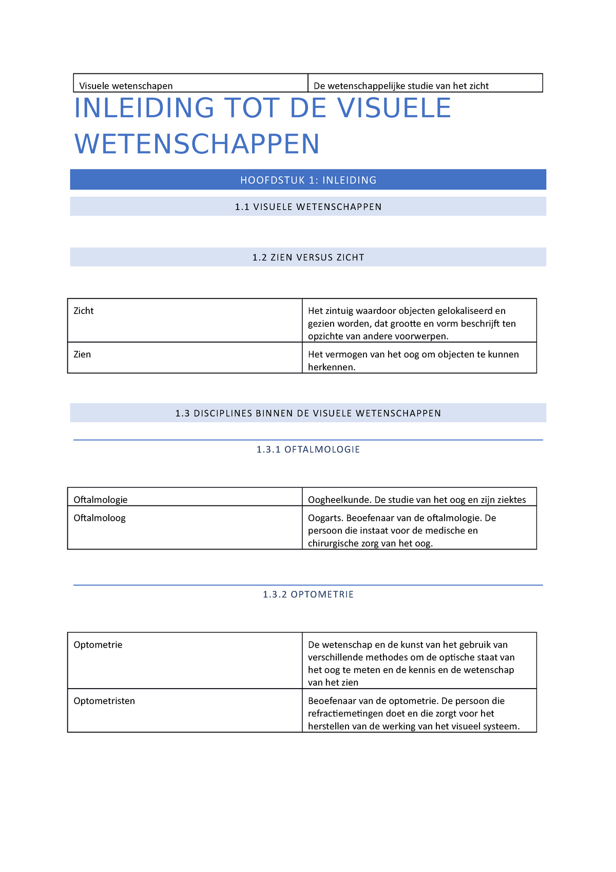 Een Paar Defenitie Inleiding Tot De Visuele Wetenschappen - Visuele ...