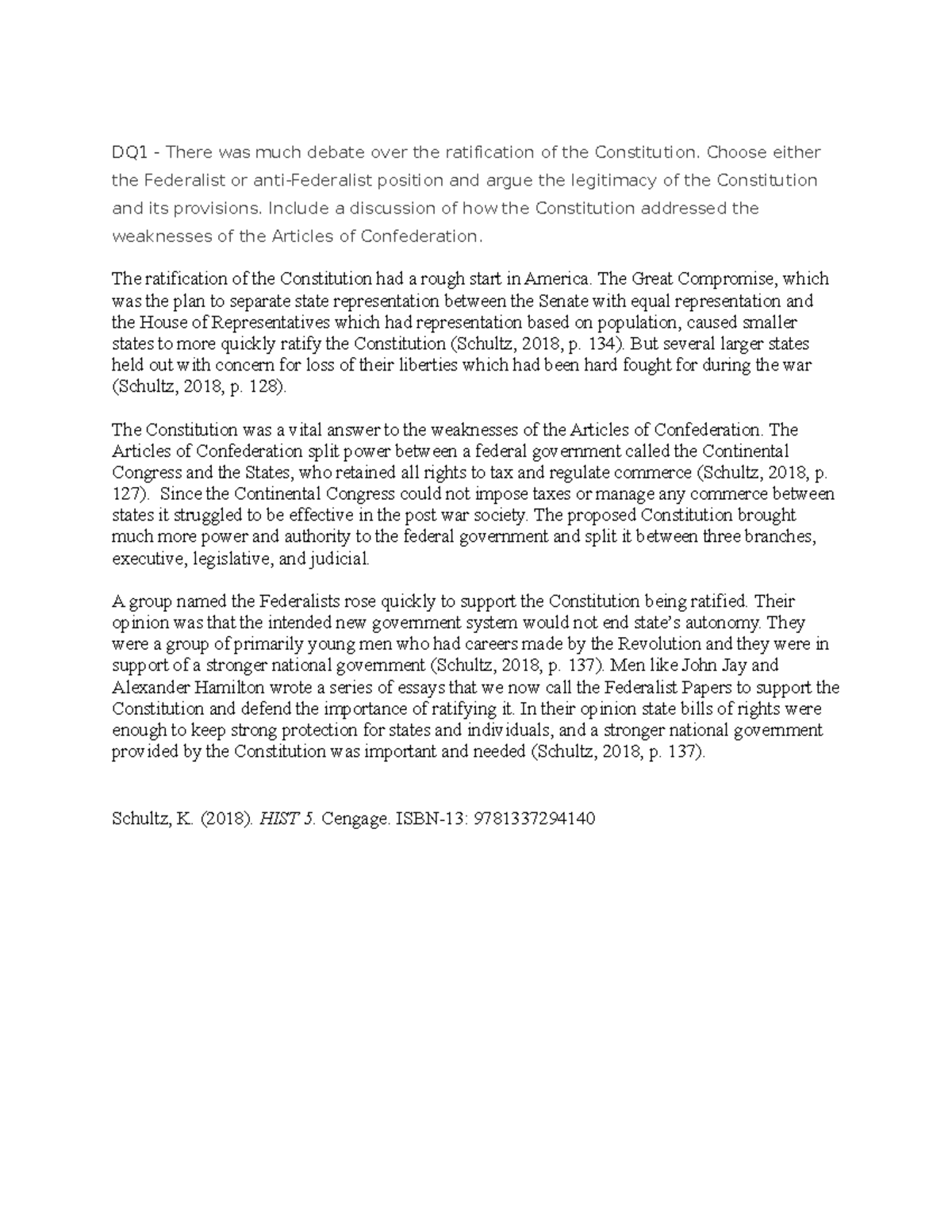 HIS 144 topic 3 dq 1 - DQ1 - There was much debate over the ...