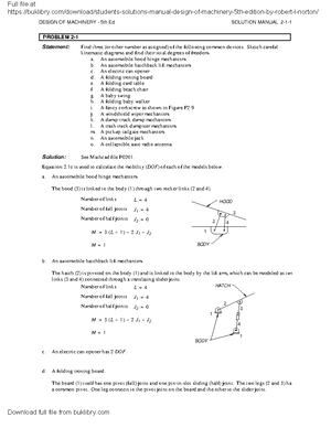 Solutions Manual Design of Machinery 5th