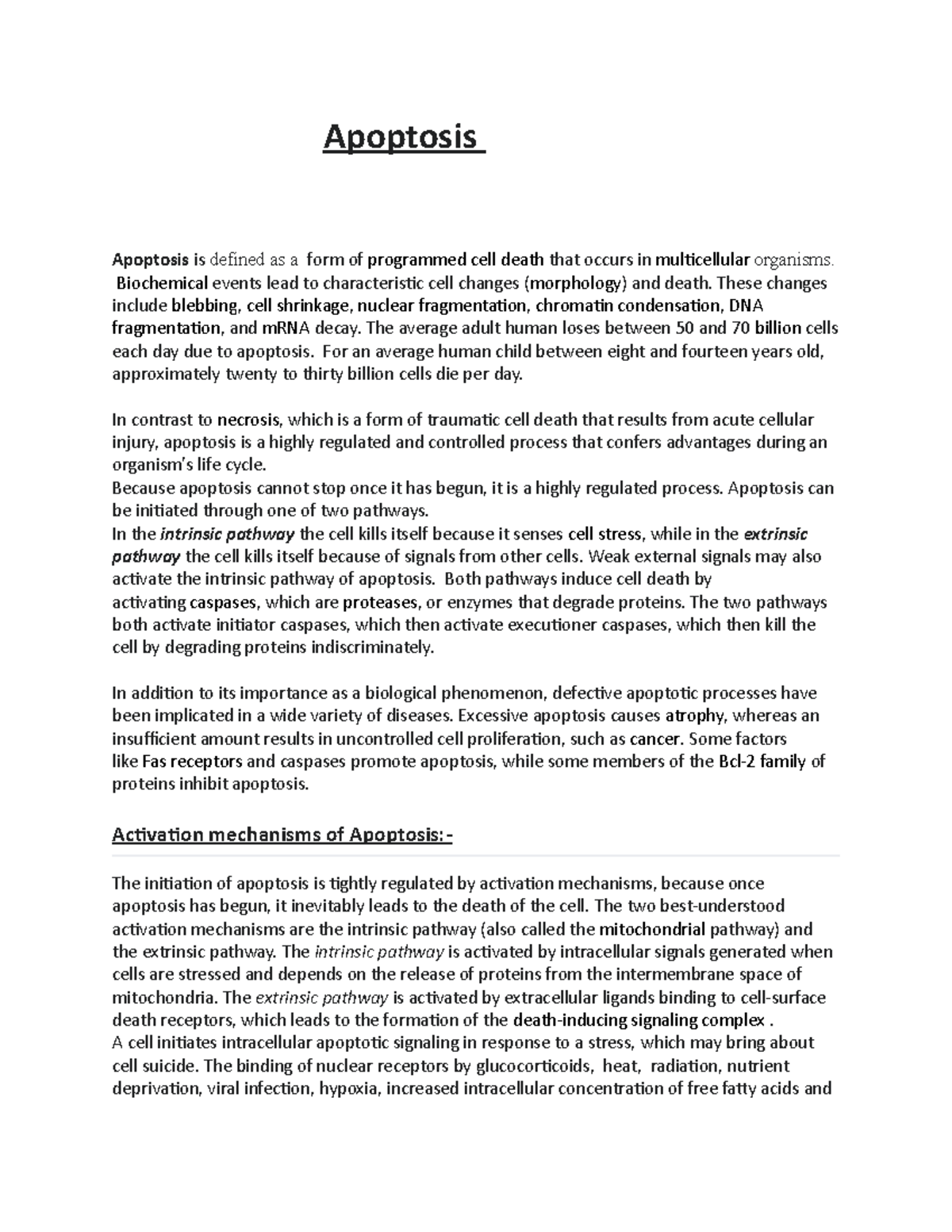 Apoptosis physiology note 111111 - Apoptosis Apoptosis is defined as a ...