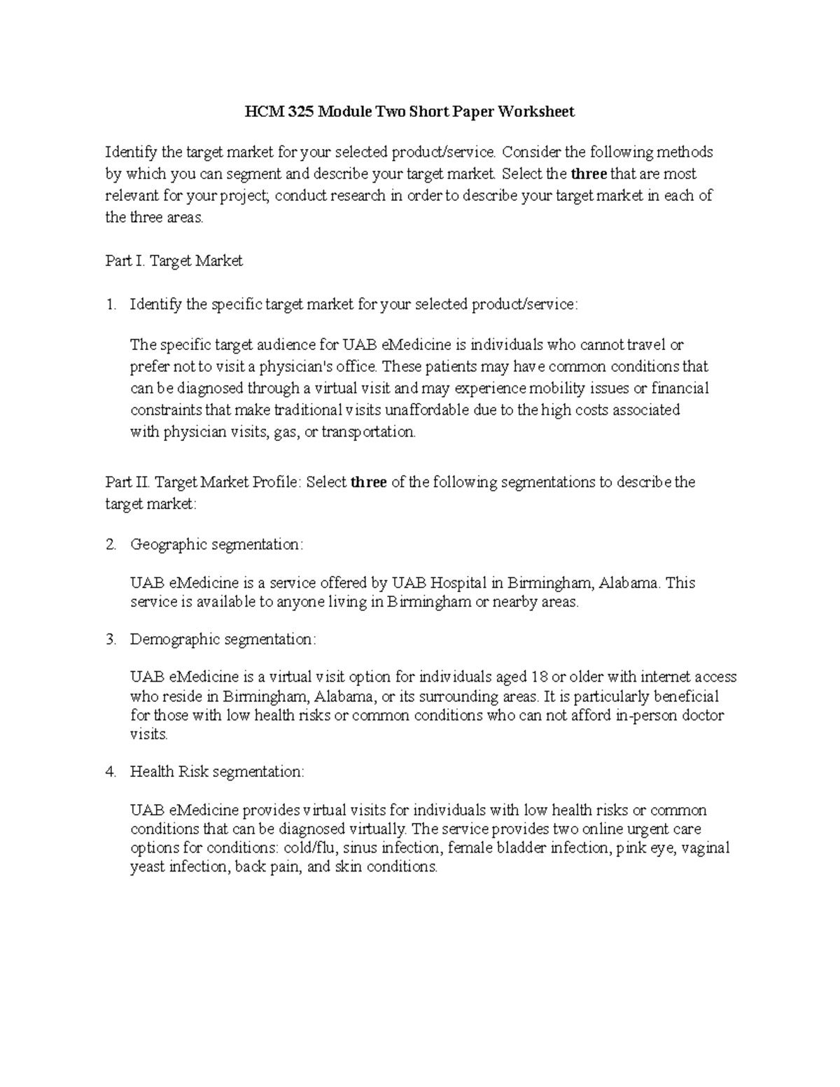 Corrected HCM 325 Module Two Short Paper HCM 325 Module Two Short