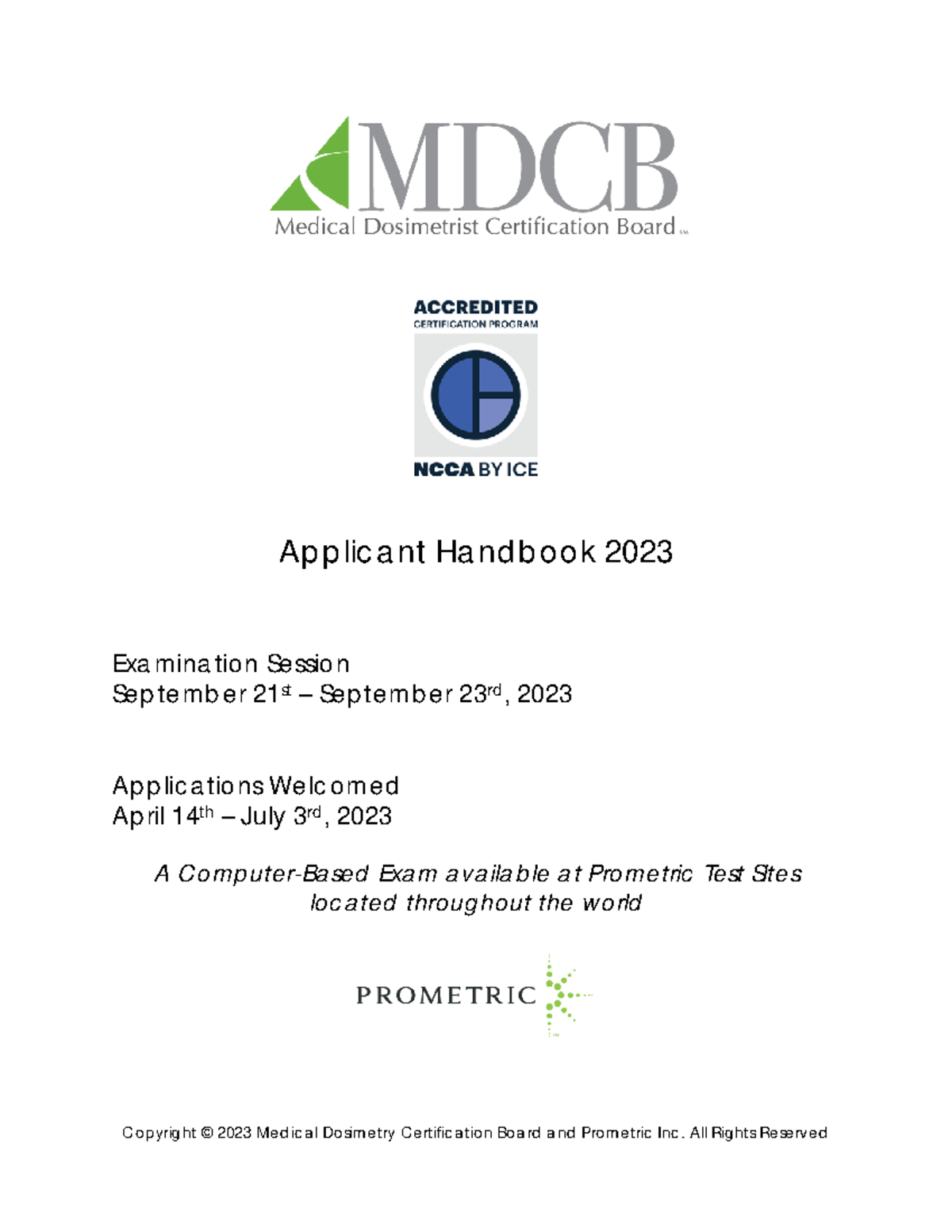 Exam Handbook 2023 Applicant Handbook 2023 Examination Session