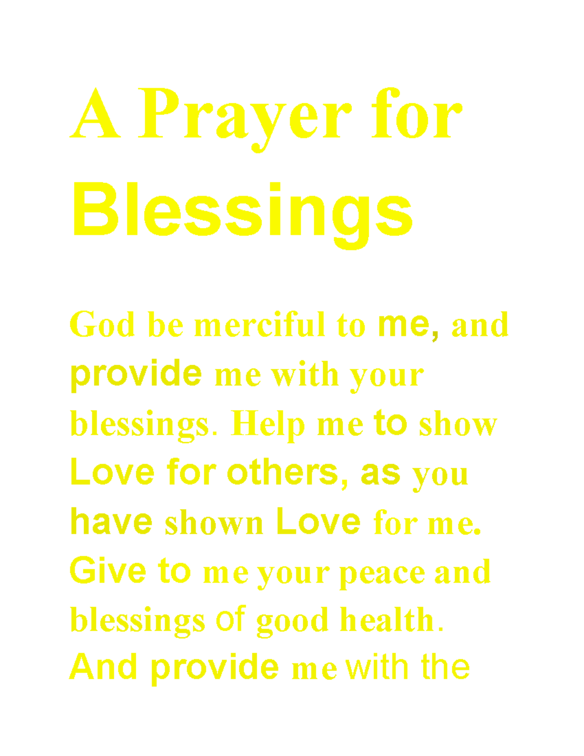 Human Relations (Sociological Foundation) A Prayer for Blessings God