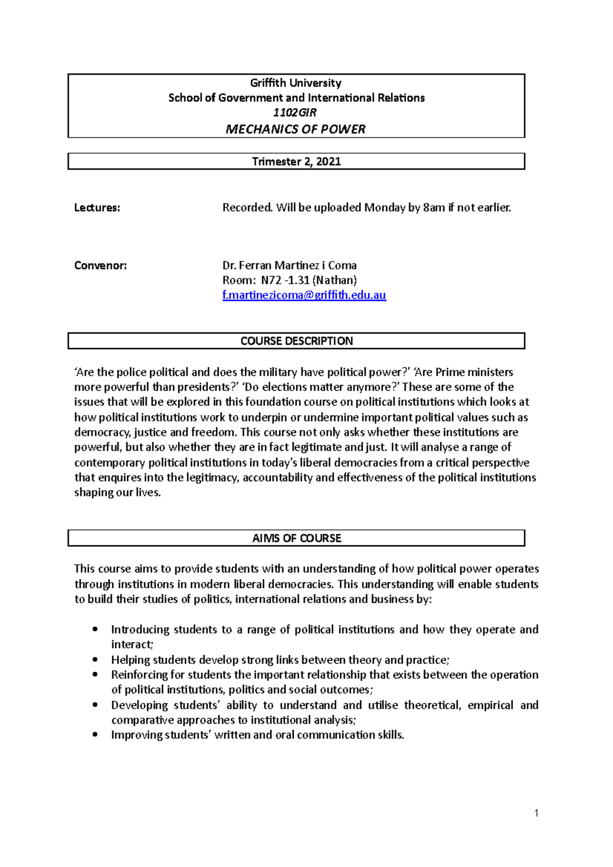 1102GIR Course Guide 2021 - Griffith University School of Government ...