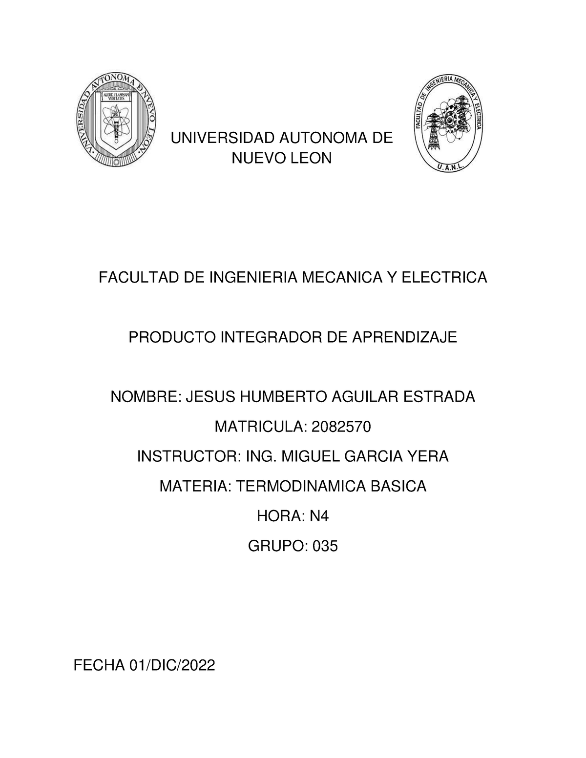 Pia Tb Pia De La Materia Termo Basica Fime Universidad Autonoma De