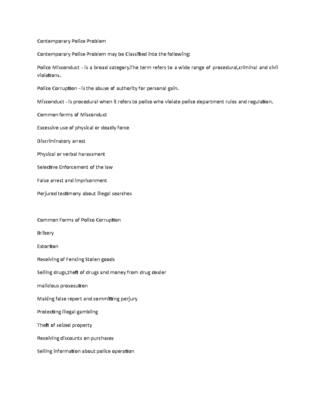 Contemporary Police problem. kristoffer report - Contemporary Police ...