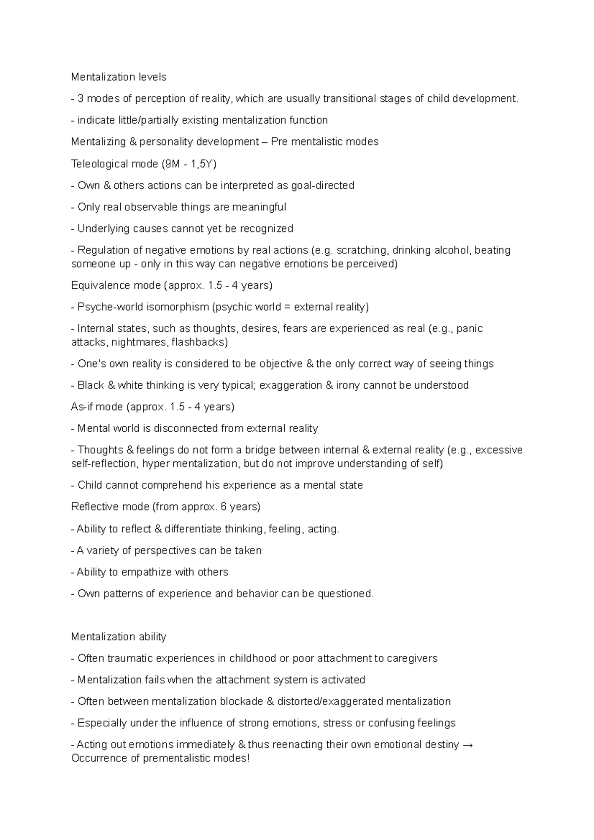 Mentalization levels - Psychology Of Personality - Mentalization levels ...