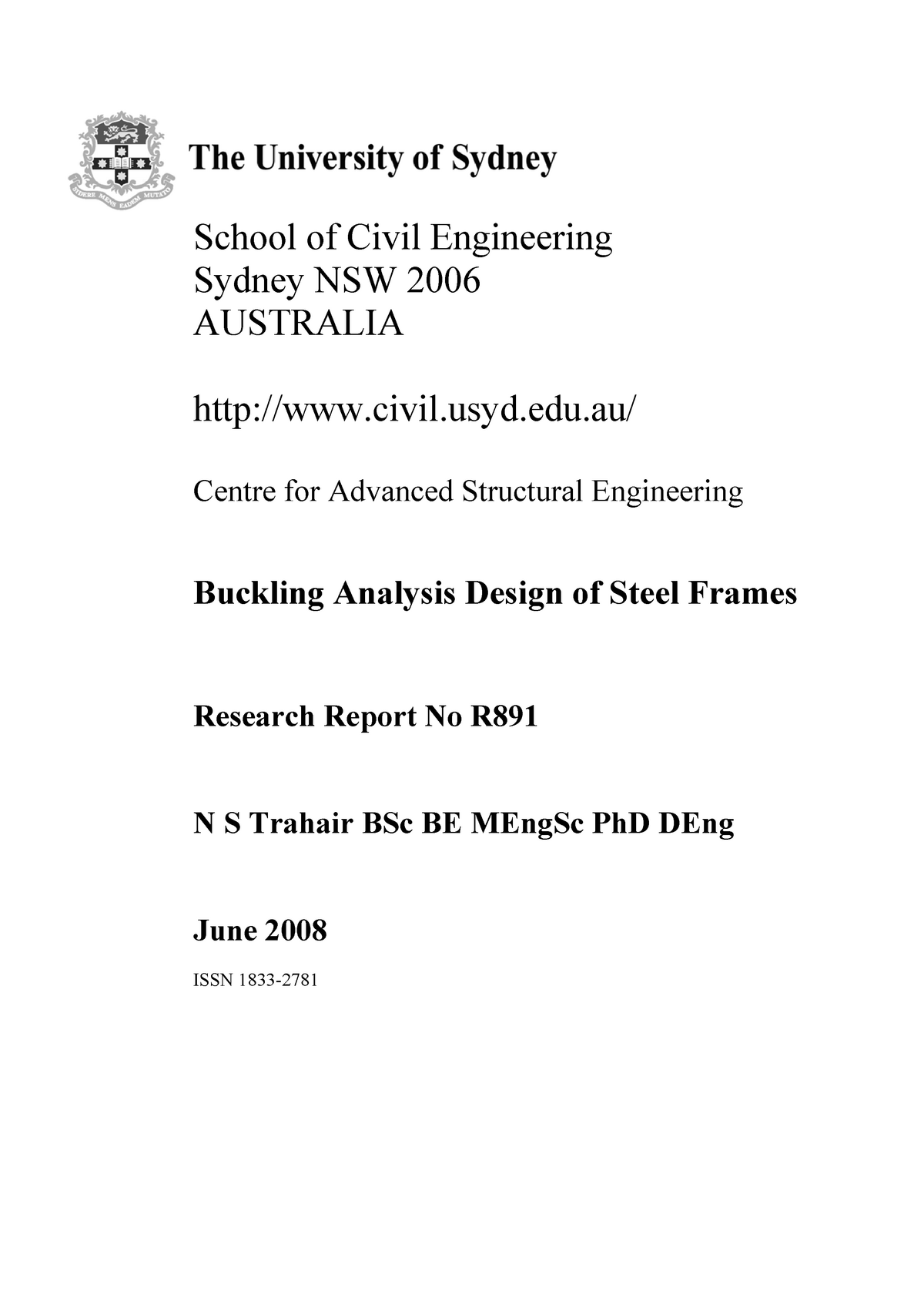 usyd civil engineering thesis