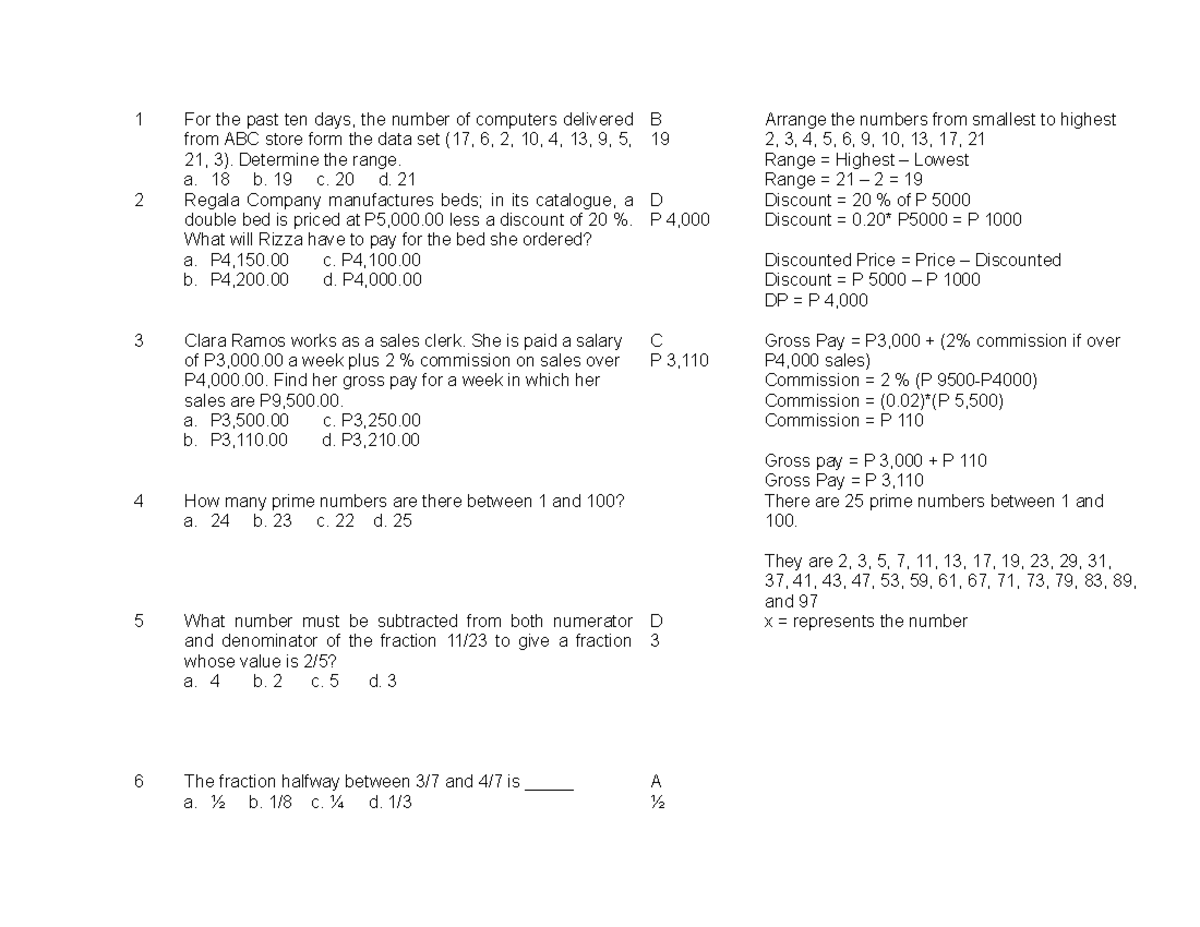 Math Final Exam Set A - 1 For the past ten days, the number of ...