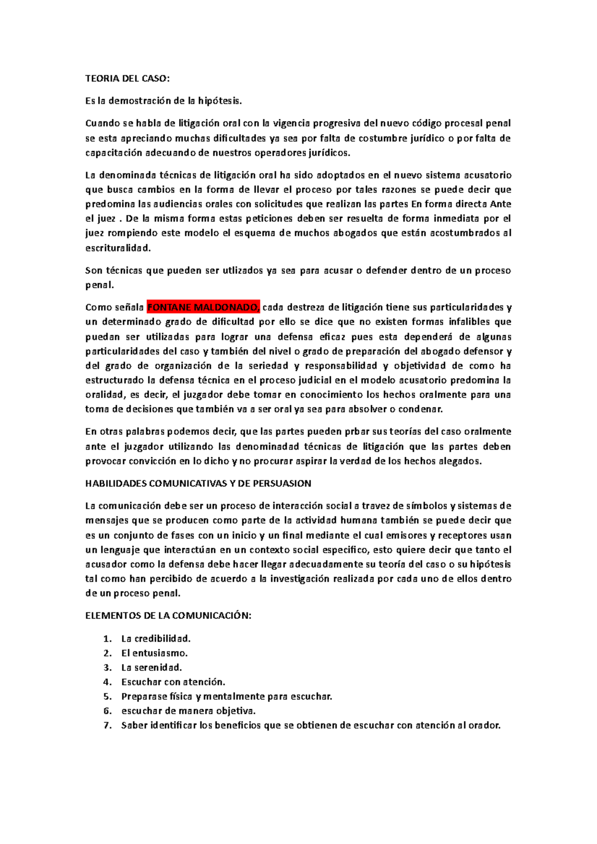 Teoria del caso - TECNICAS DEL CONTRAINTERROGATORIO EL  CONTRAINTERROGATORIO: ES AQUEL QUE LO LLEVA - Studocu