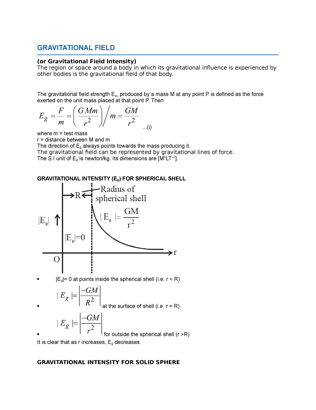 Gravitational Potential Field Part 2 Gravitational Field Or Gravitational Field Intensity 7537