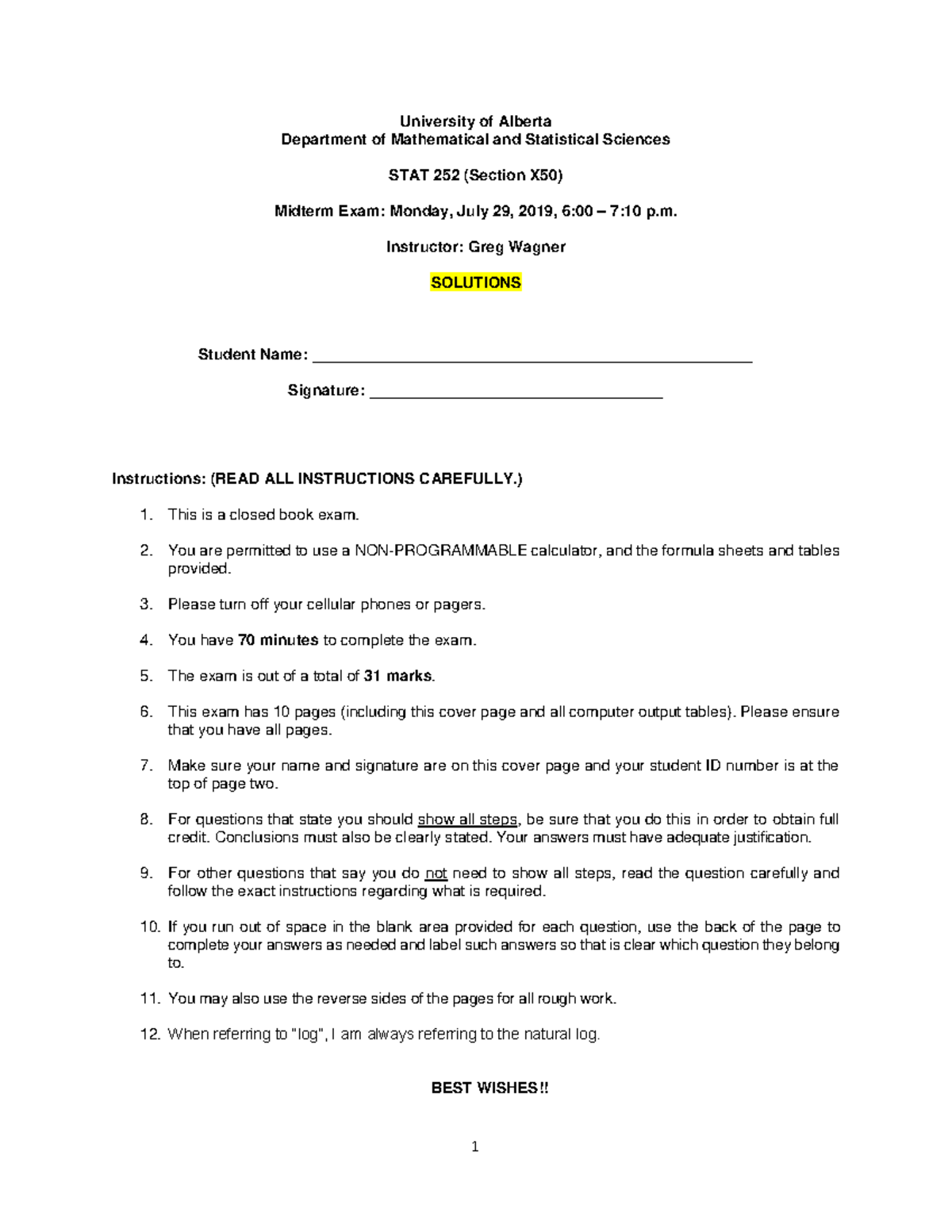 Stat 252 2019 Summer X50 Midterm Solutions - University of Alberta ...
