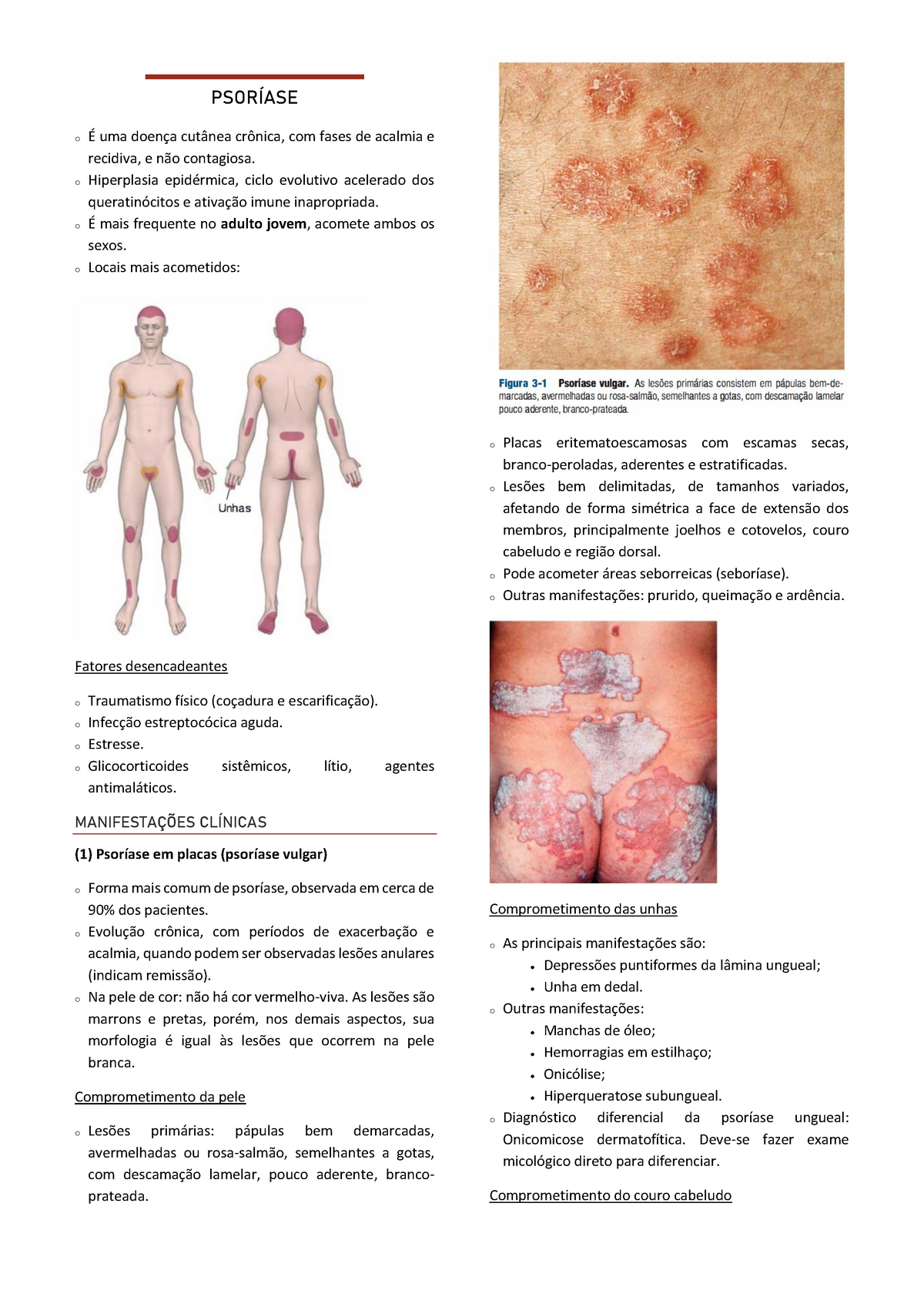Resumo - Dermatologia, PDF, Psoríase