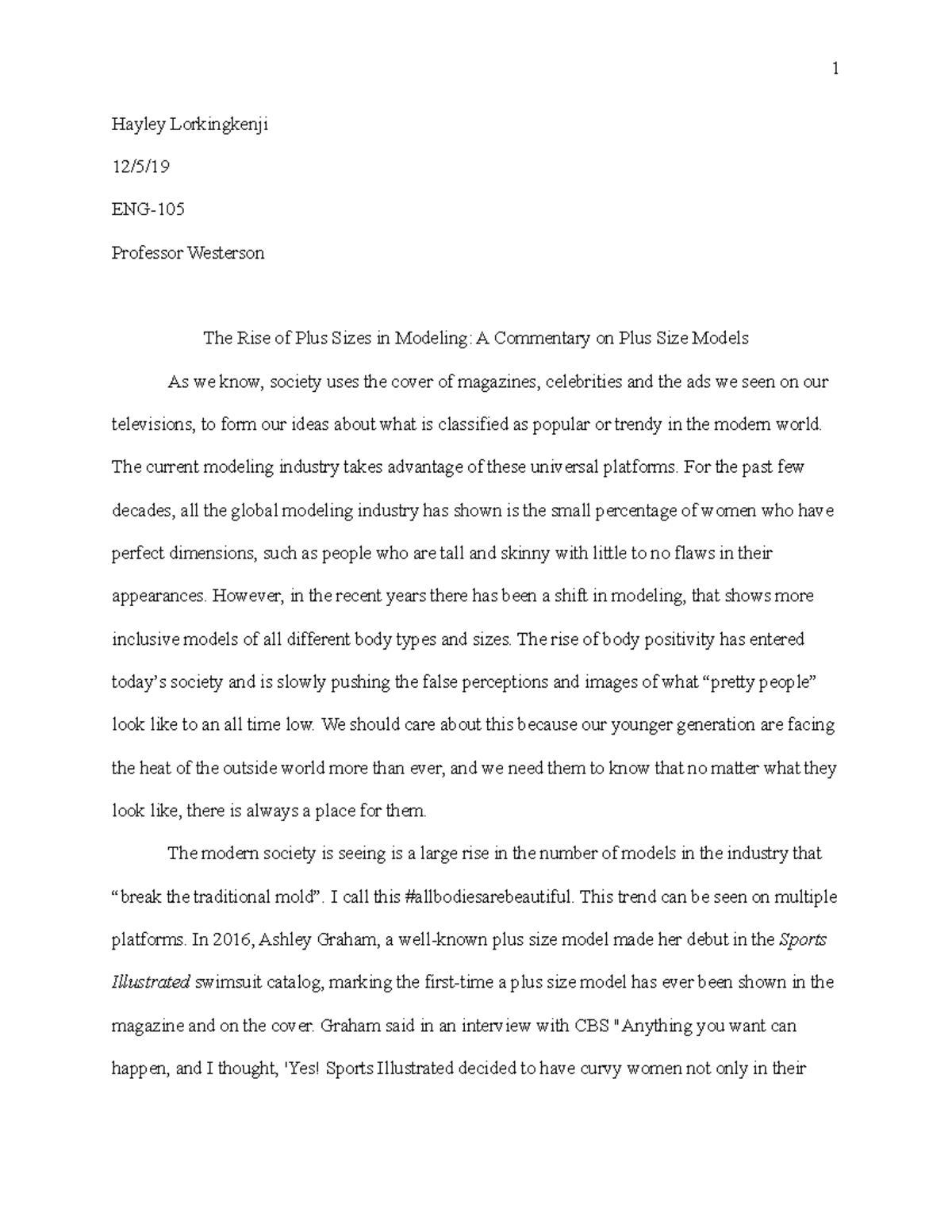 modeling essay