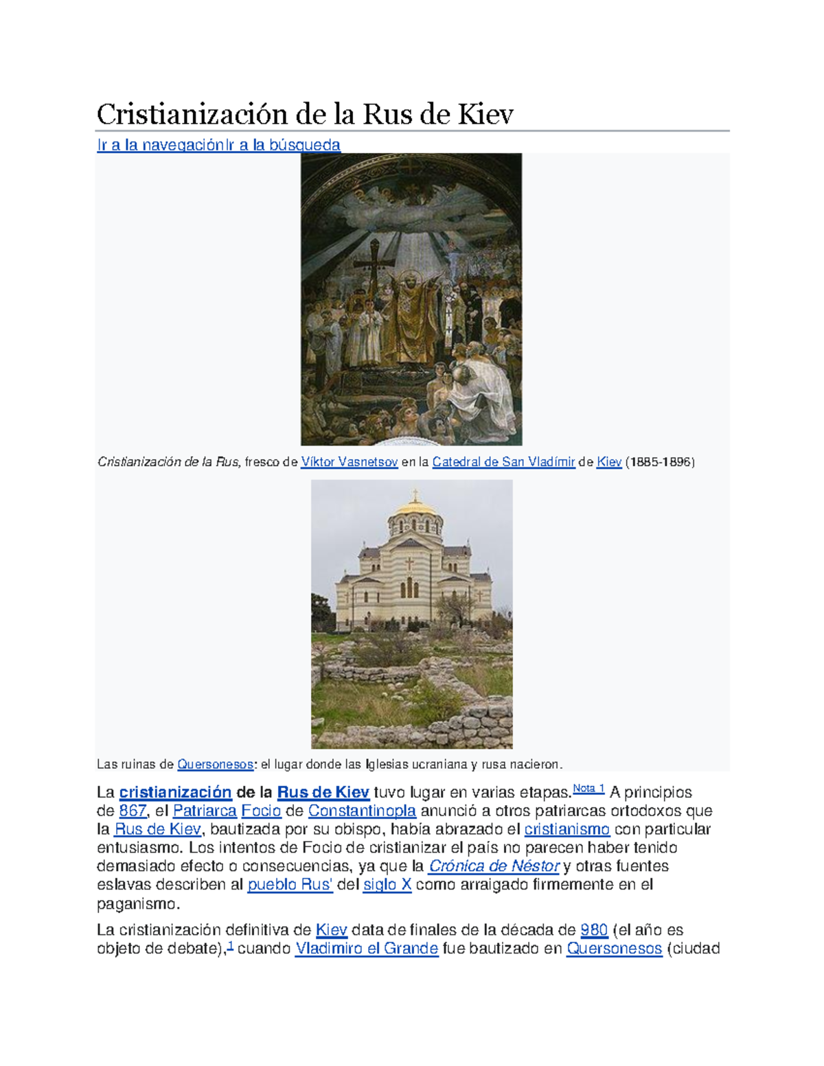 Cristianización de la Rus de Kiev La cristianización de la Rus de