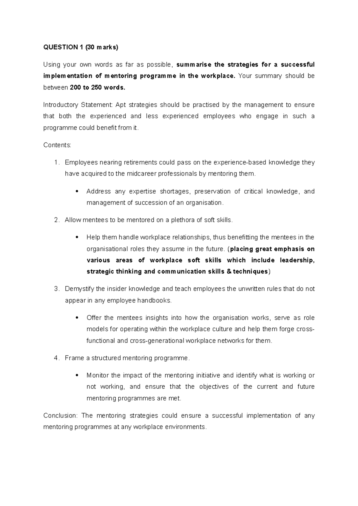 ELC test 2 draft for studying purposes QUESTION 1 (30 marks) Using