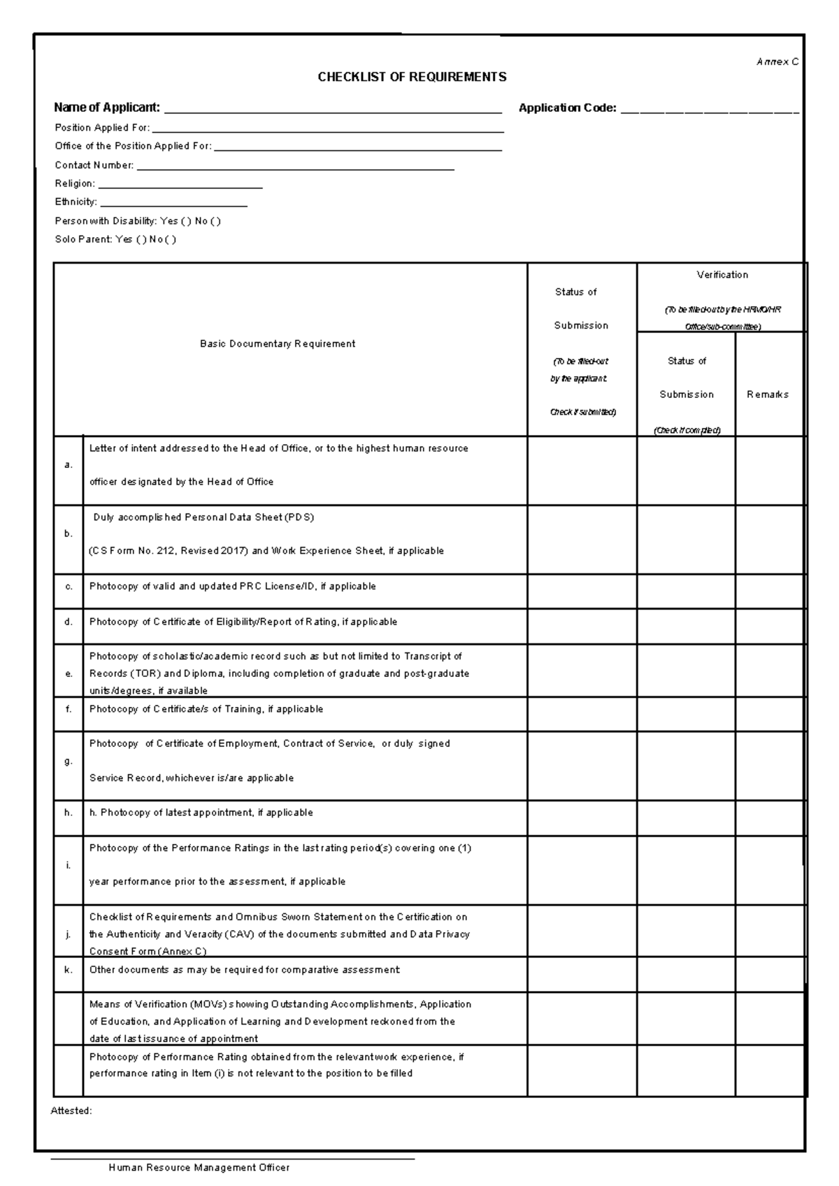 Annex-C-Checklist-of-Requirements-and-Omnibus-Sworn-Statement - Annex C ...