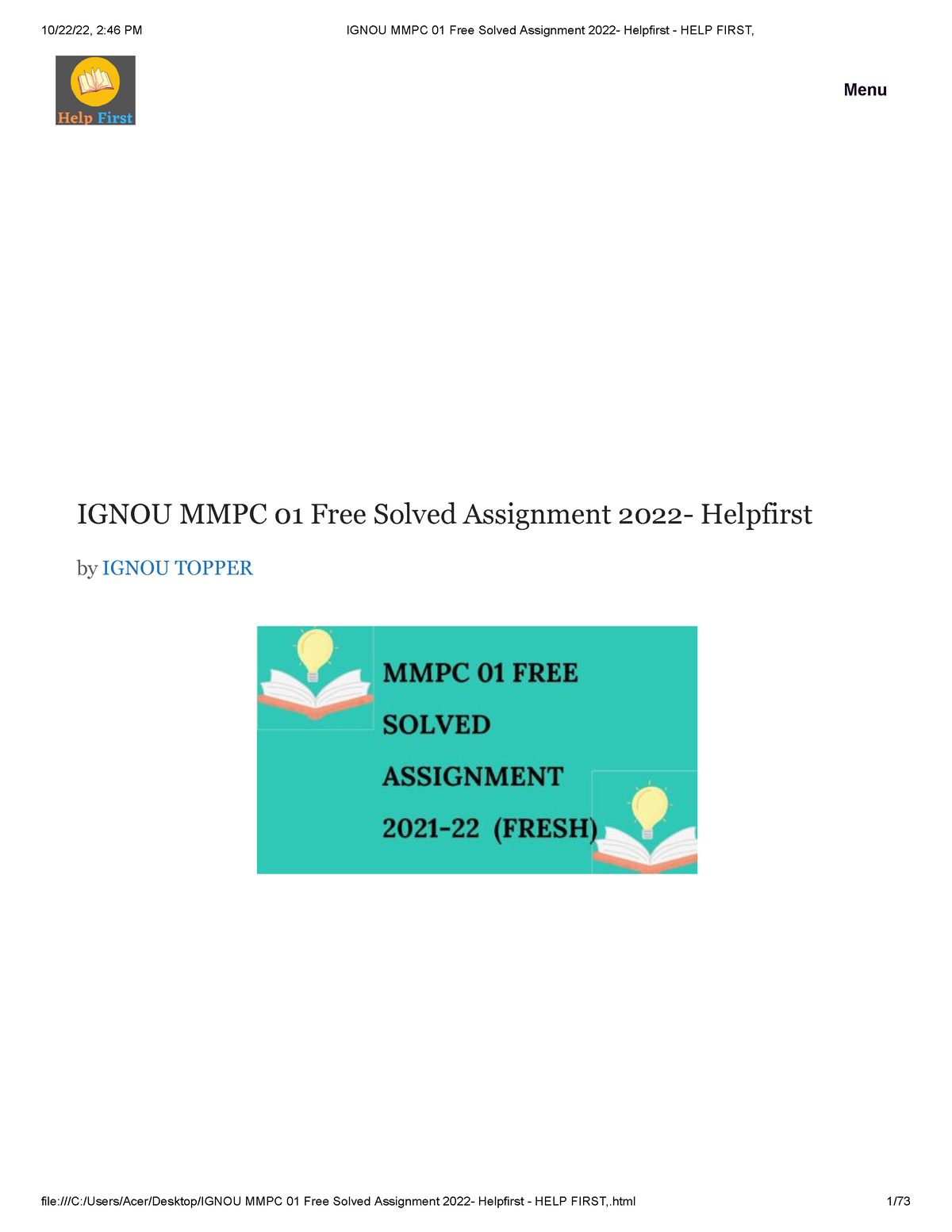 mmpc 01 solved assignment free download pdf