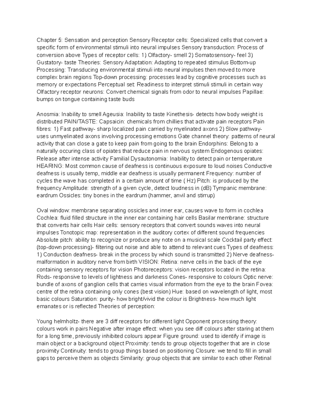 Psychology exam review pt 5 - Chapter 5: Sensation and perception ...
