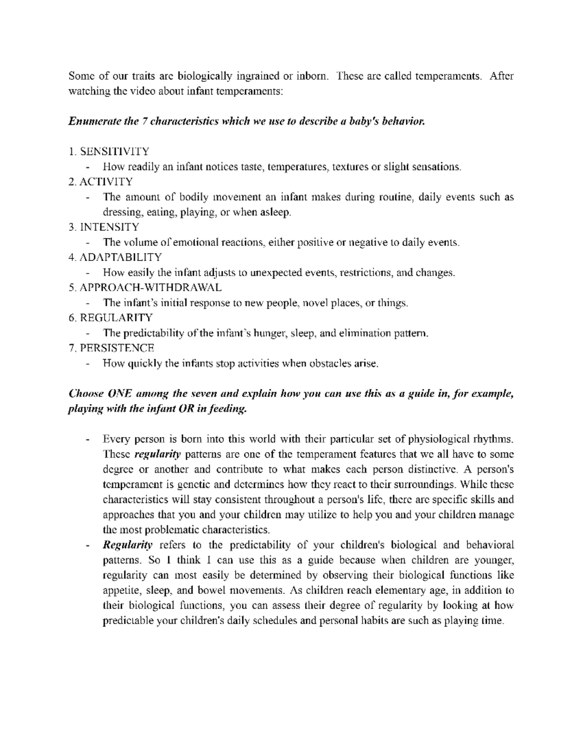 Psych Dev Tempraments - Lecture Notes - Network Design and Management ...