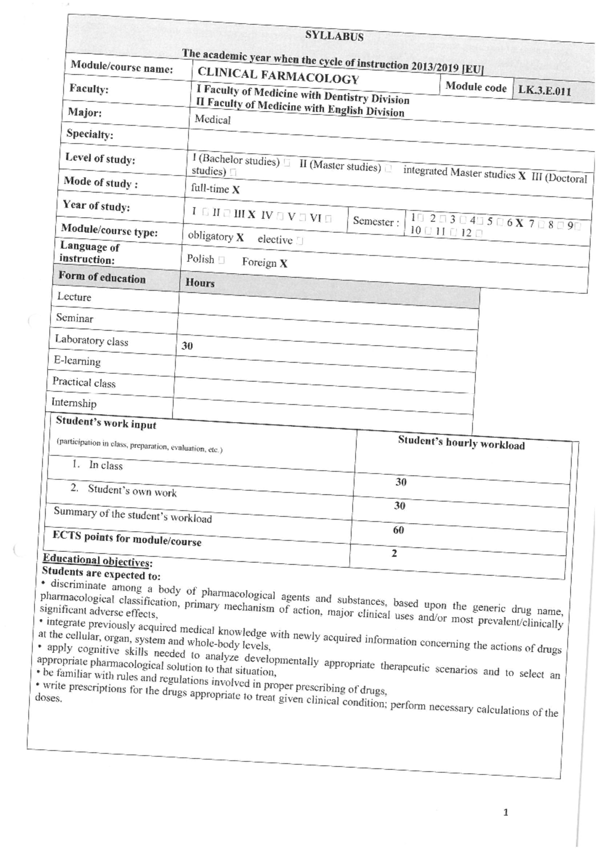 2013-2019 clinical pharmacology eu - LA1020 - Studocu