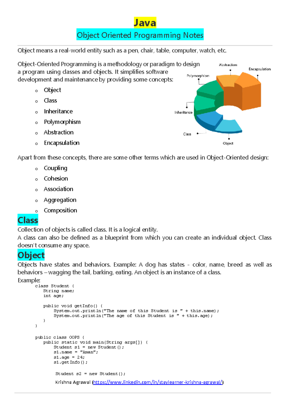 𝐂𝐨𝐫𝐞 𝐉𝐚𝐯𝐚 - core java j2se - Java Object Oriented Programming Notes ...
