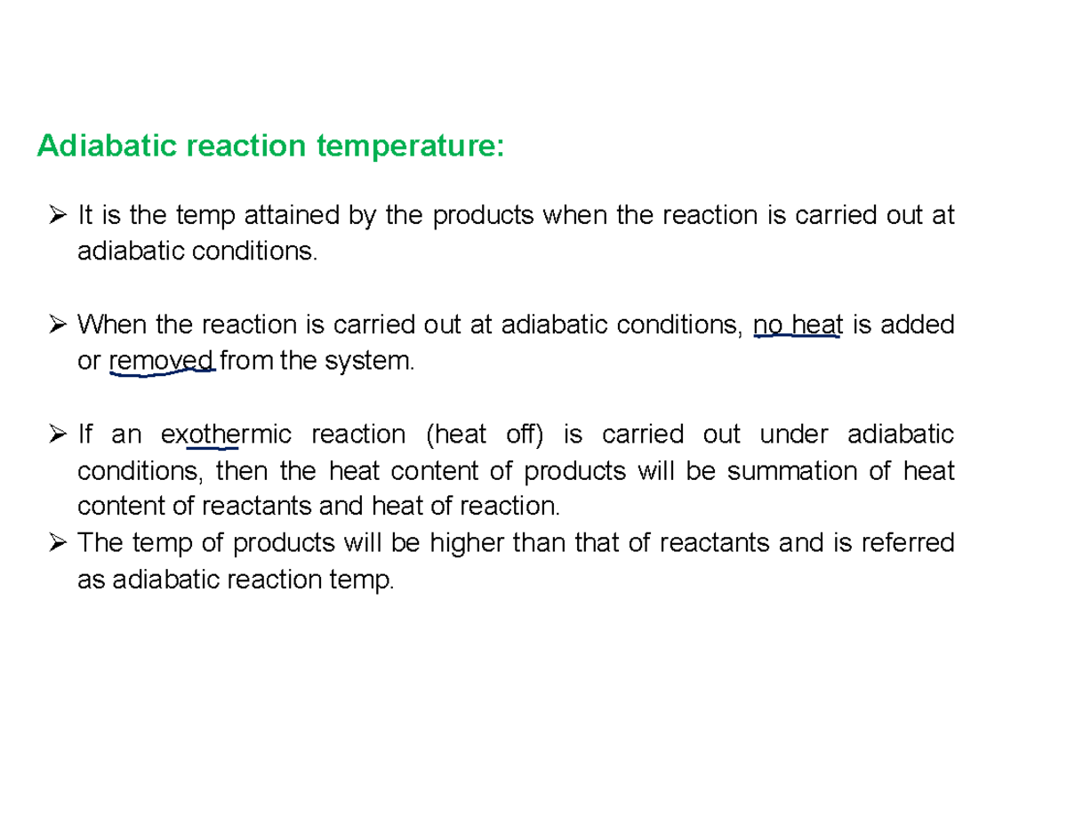 Che Lect Process Calculations Notes Adiabatic Reaction