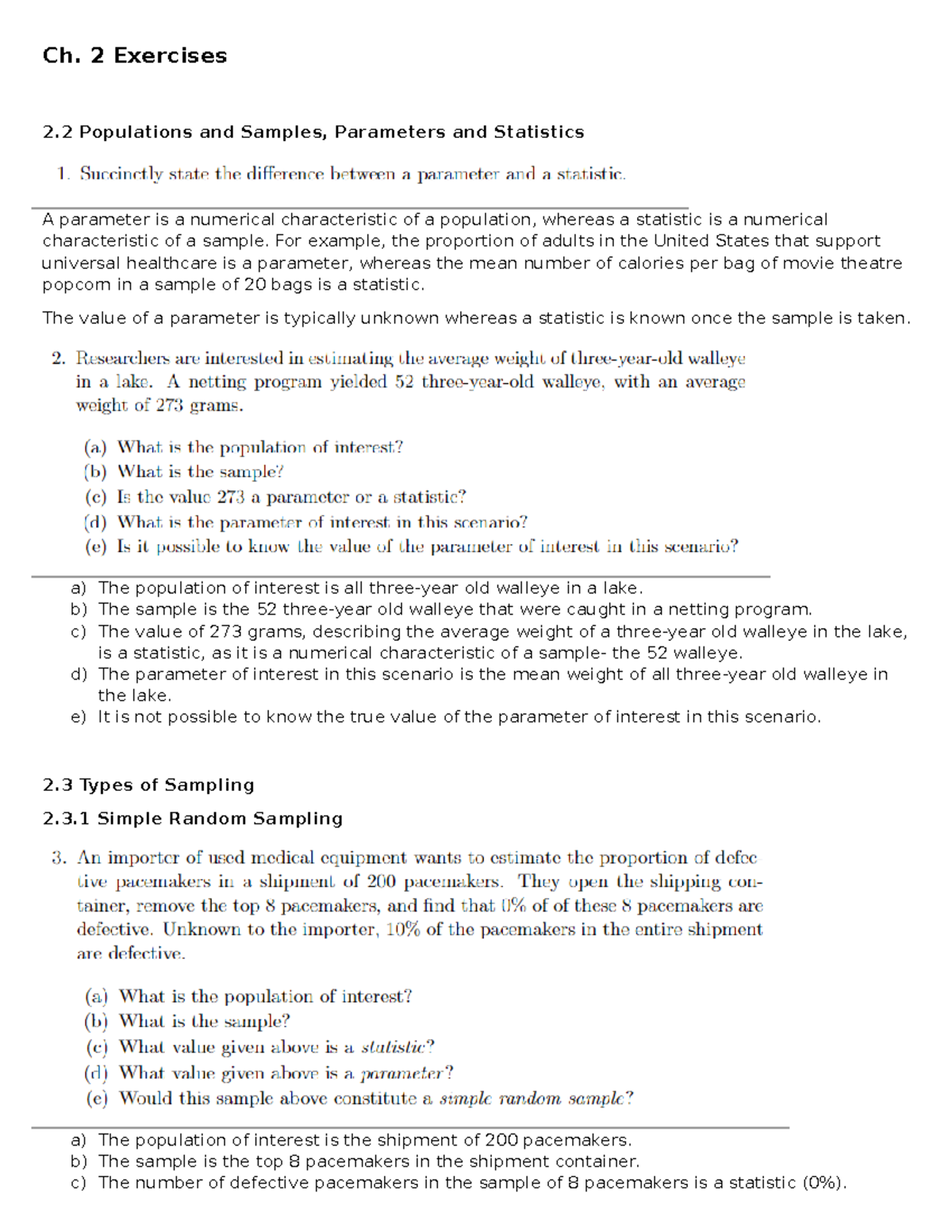 Ch. 2 Exercises - Chapter 2 Excersises To Help Prepare For The Course ...