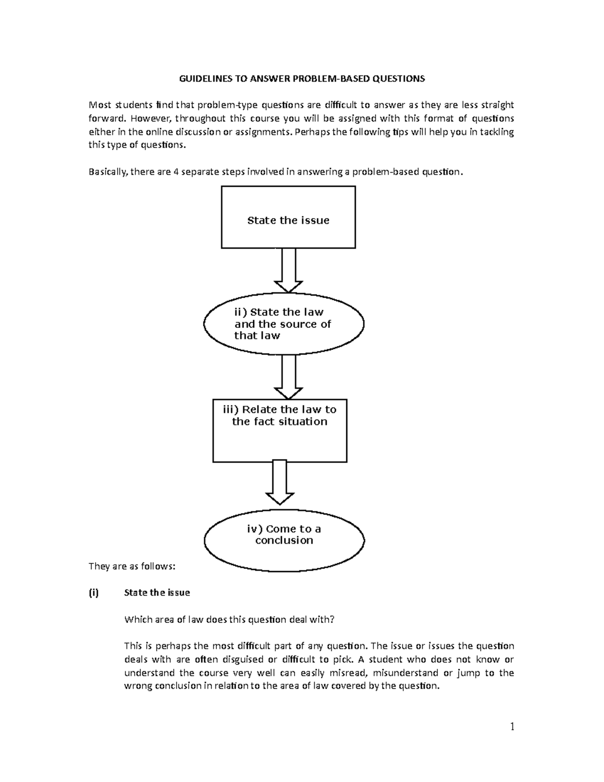 steps in answering case study questions