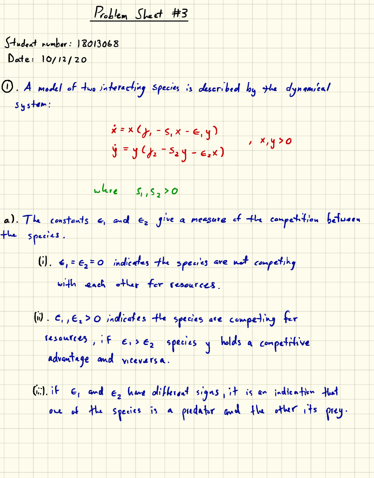 Problem Sheet 3 Solutions - !"#$%&' ()&&* +, (-.&/ 0 /-'$&" 1 2342 ...