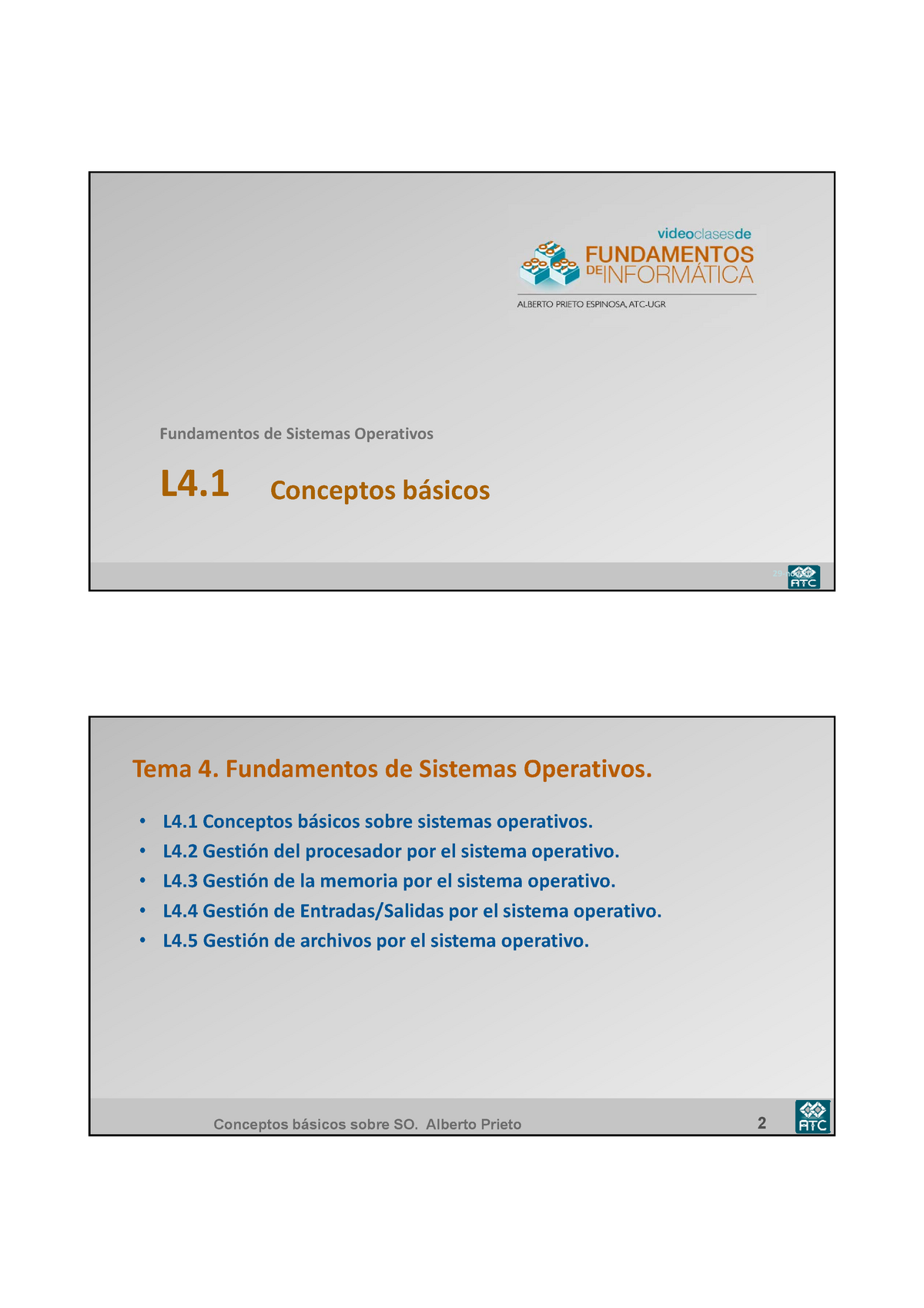 Tema Sistemas Operativos Nov Fundamentos De Sistemas Operativos L Conceptos B Sicos